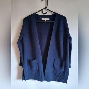 Norstrom Collection Navy Women's 100% Cadhmere Thick Yarn Knit Cardigan SzSm